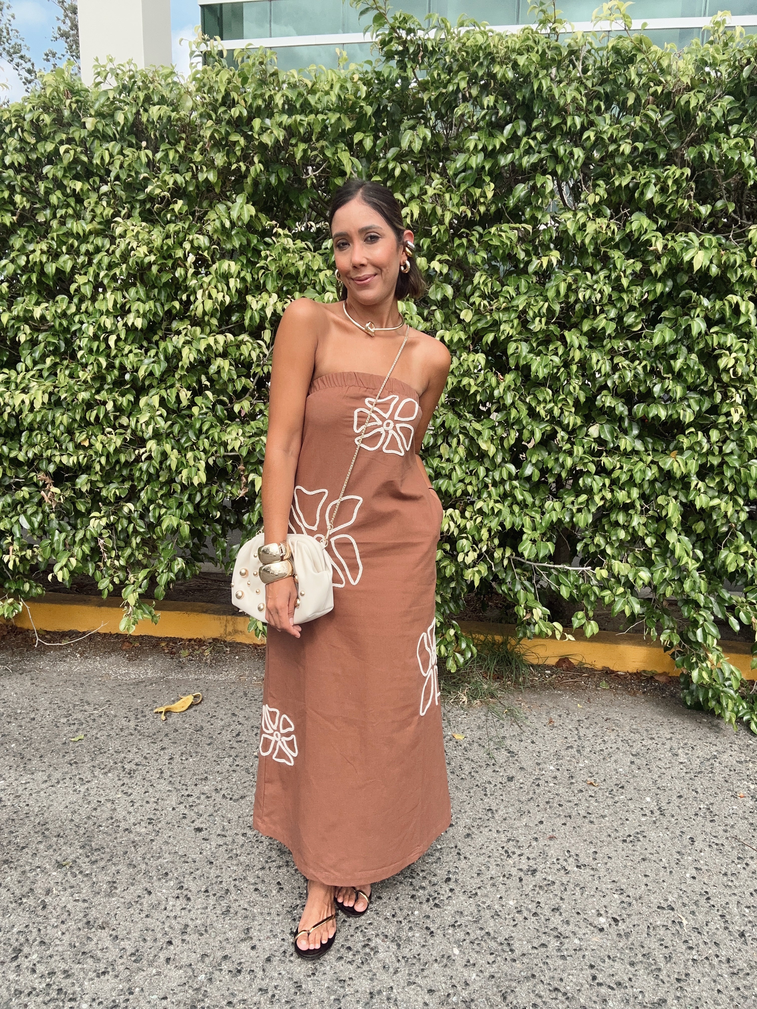 Serafina Embroidered Midi Dress