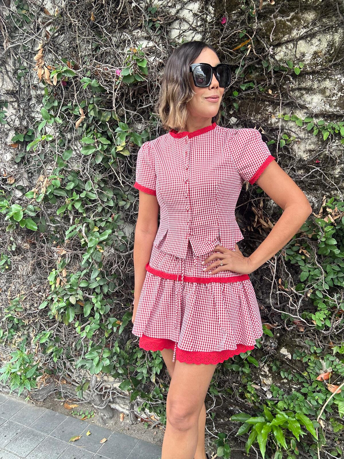 Lola Gingham Crop Top & Skirt Set