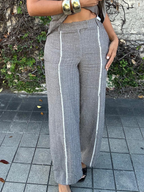 Fray Edge Detailed Straight Leg Trousers