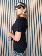 The Sable Asymmetrical Drape Top