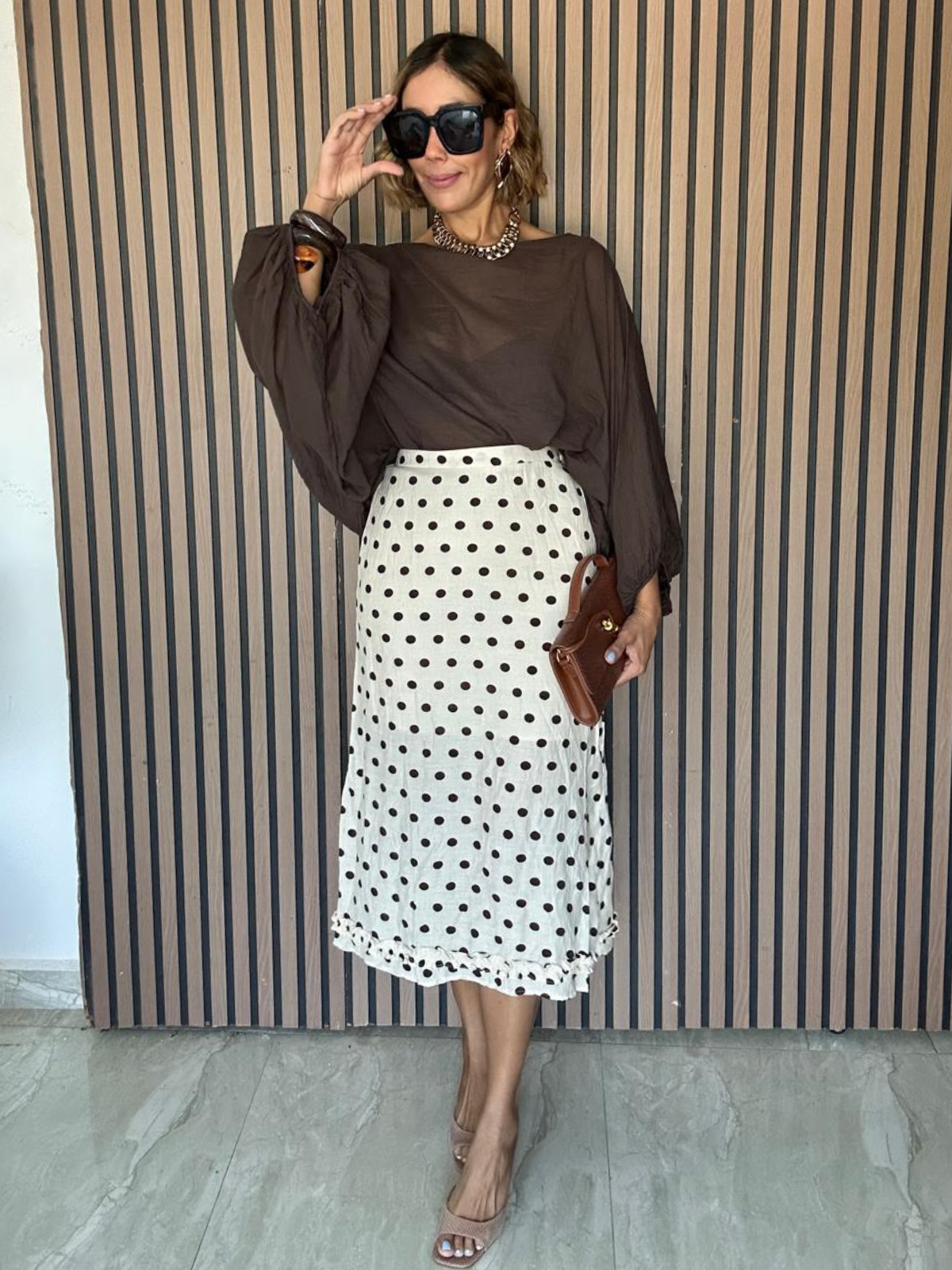 The Dot Situation Midi Skirt