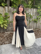 Shadow & Silk Midi Dress