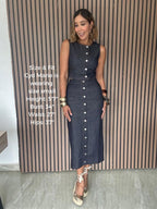The Indigo Blue Hour Denim Vest and Skirt Set