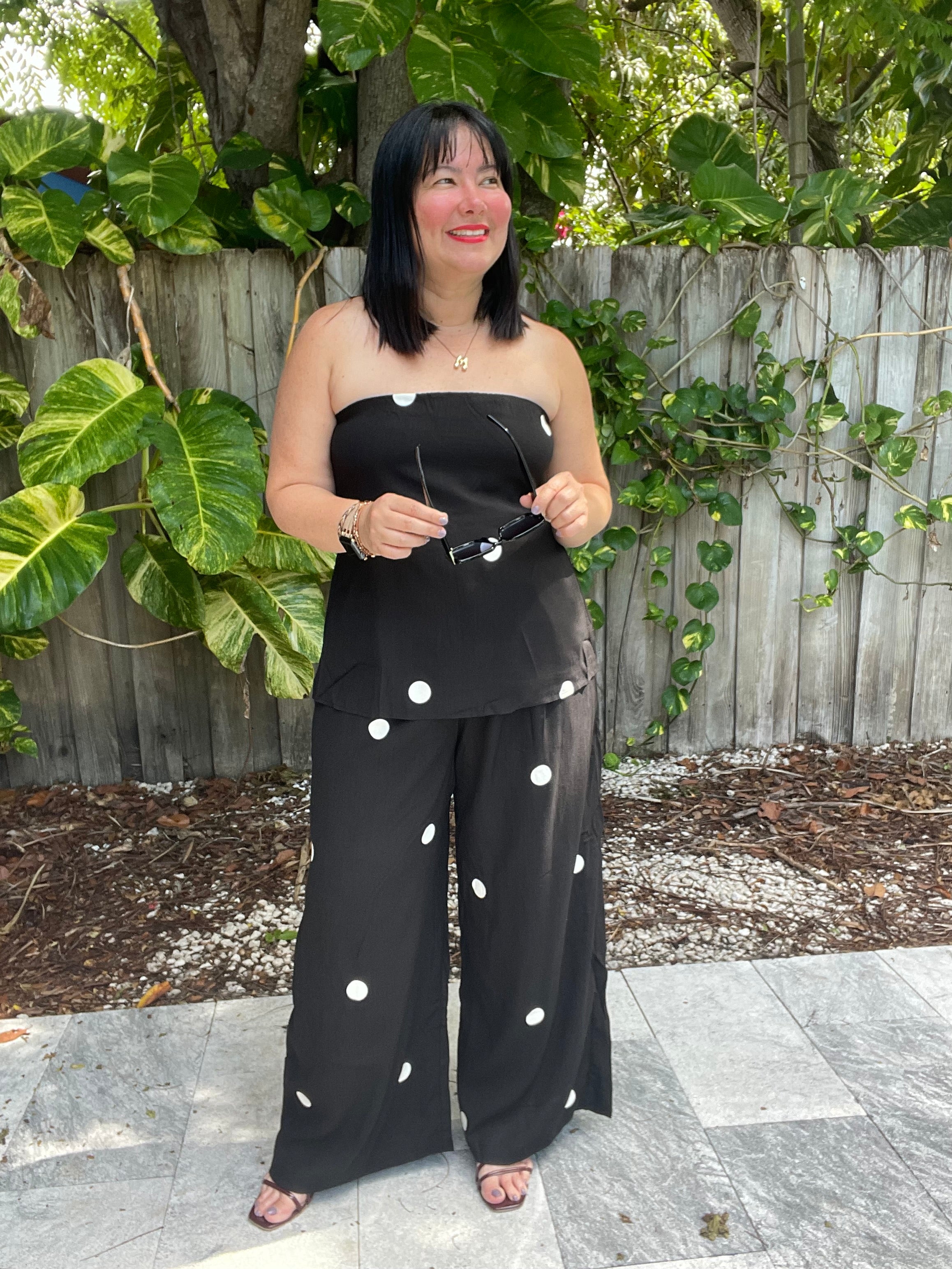 The Red Lip & No Plans Top and Pants Set