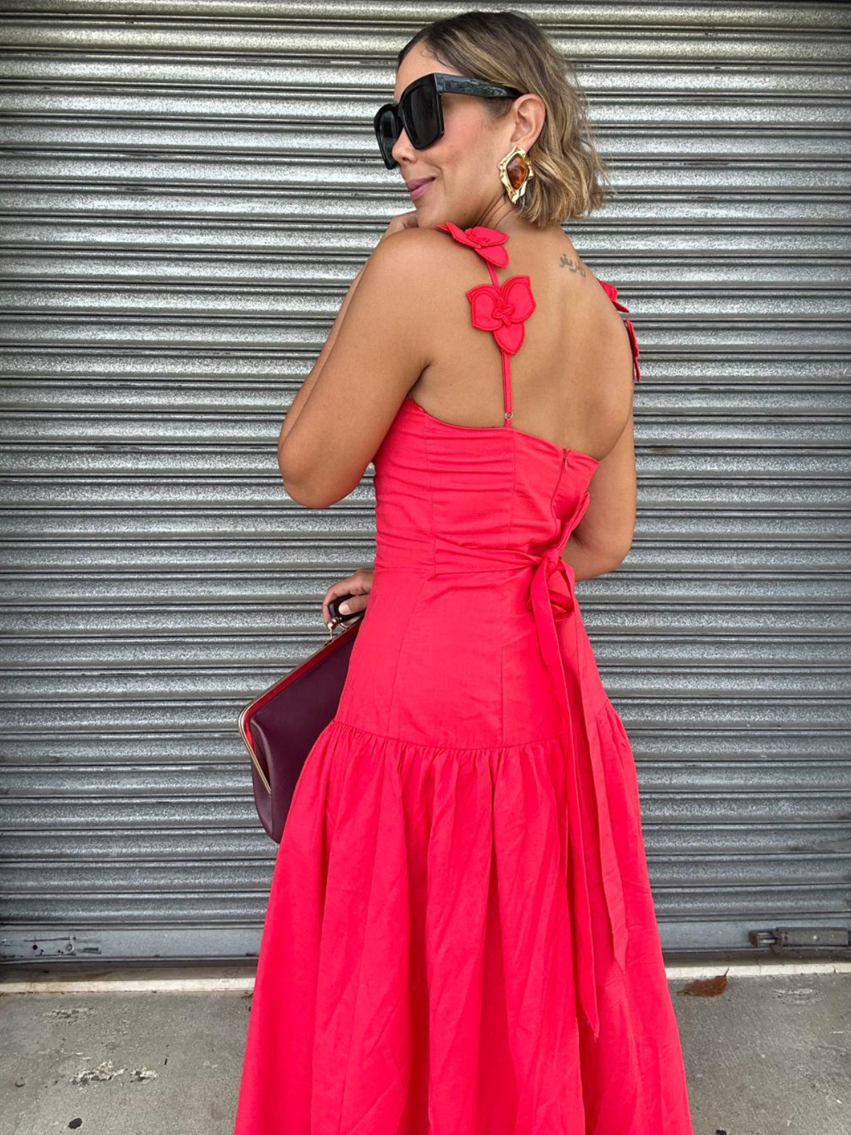 Carmine Bloom Midi Dress