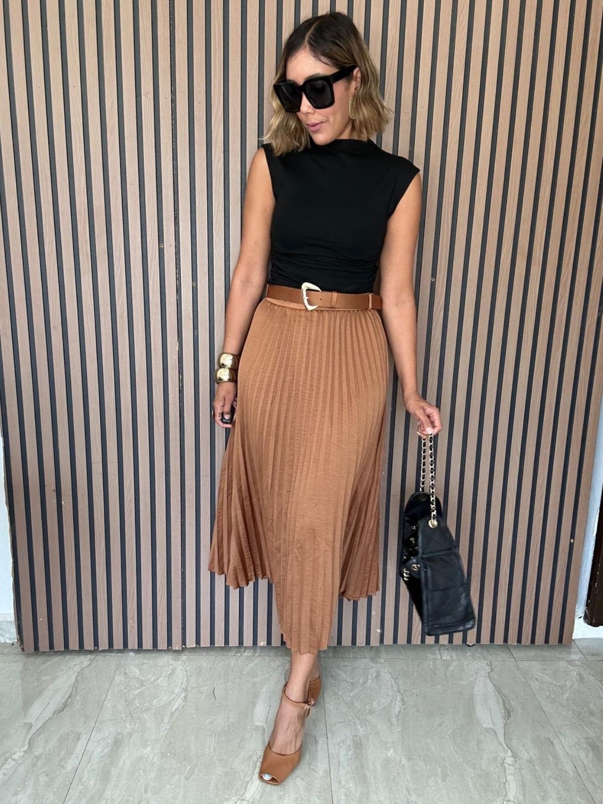 The Walk With Me Midi Pleated Skirt