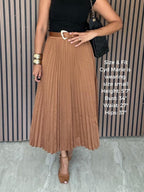 The Walk With Me Midi Pleated Skirt