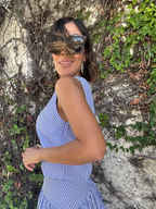 The Country Manor Gingham Scoop Neck Top