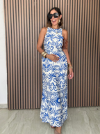 Nancy Open Cross Back Maxi Dress