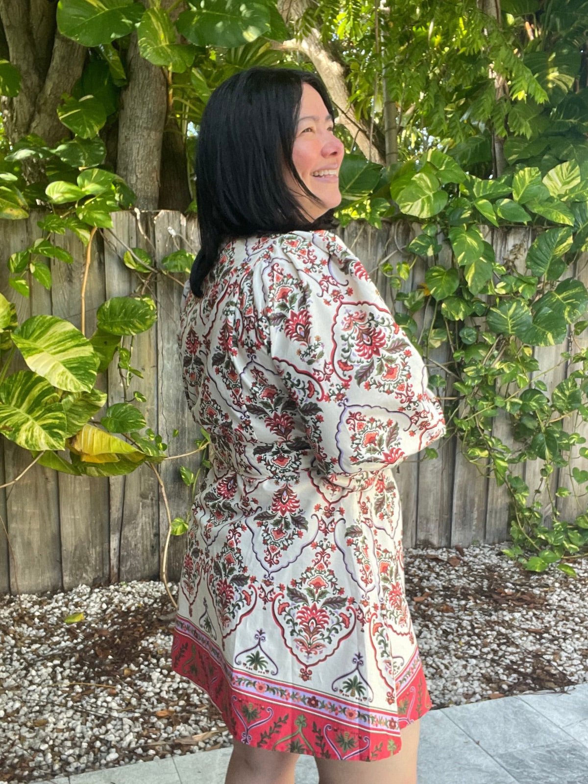 Celia Belted Paisley Mini Dress