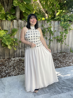 Katiria Contrast Crochet Maxi Dress