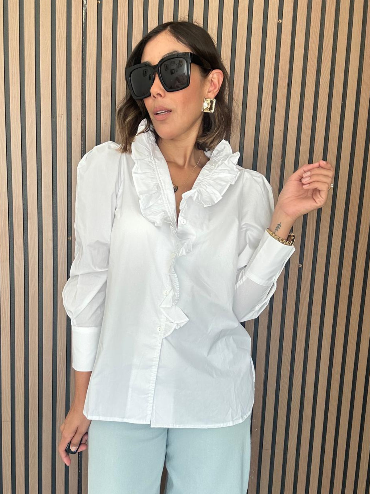 Mirela Ruffle Long Sleeve Top