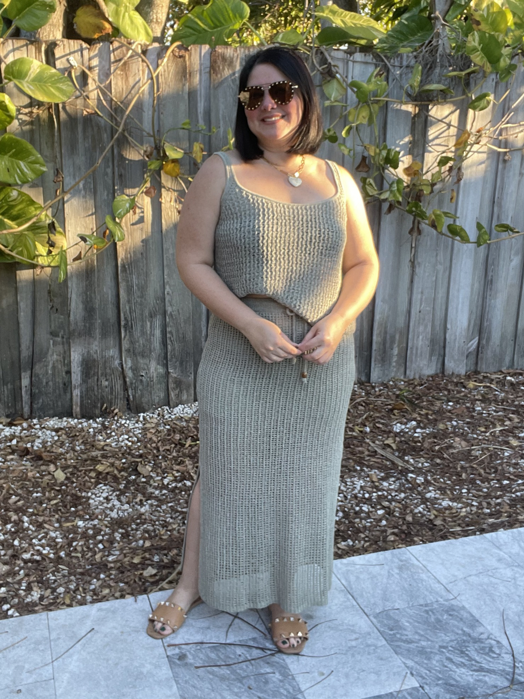 The Sun-Soaked Crochet Top and Skirt Set