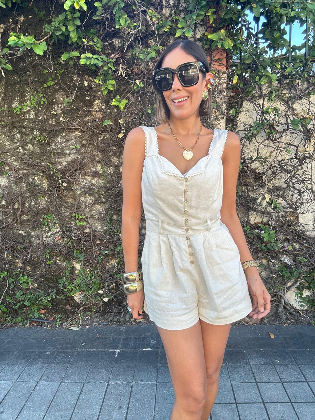 Heaven Sent Lace Trim Foldover Romper