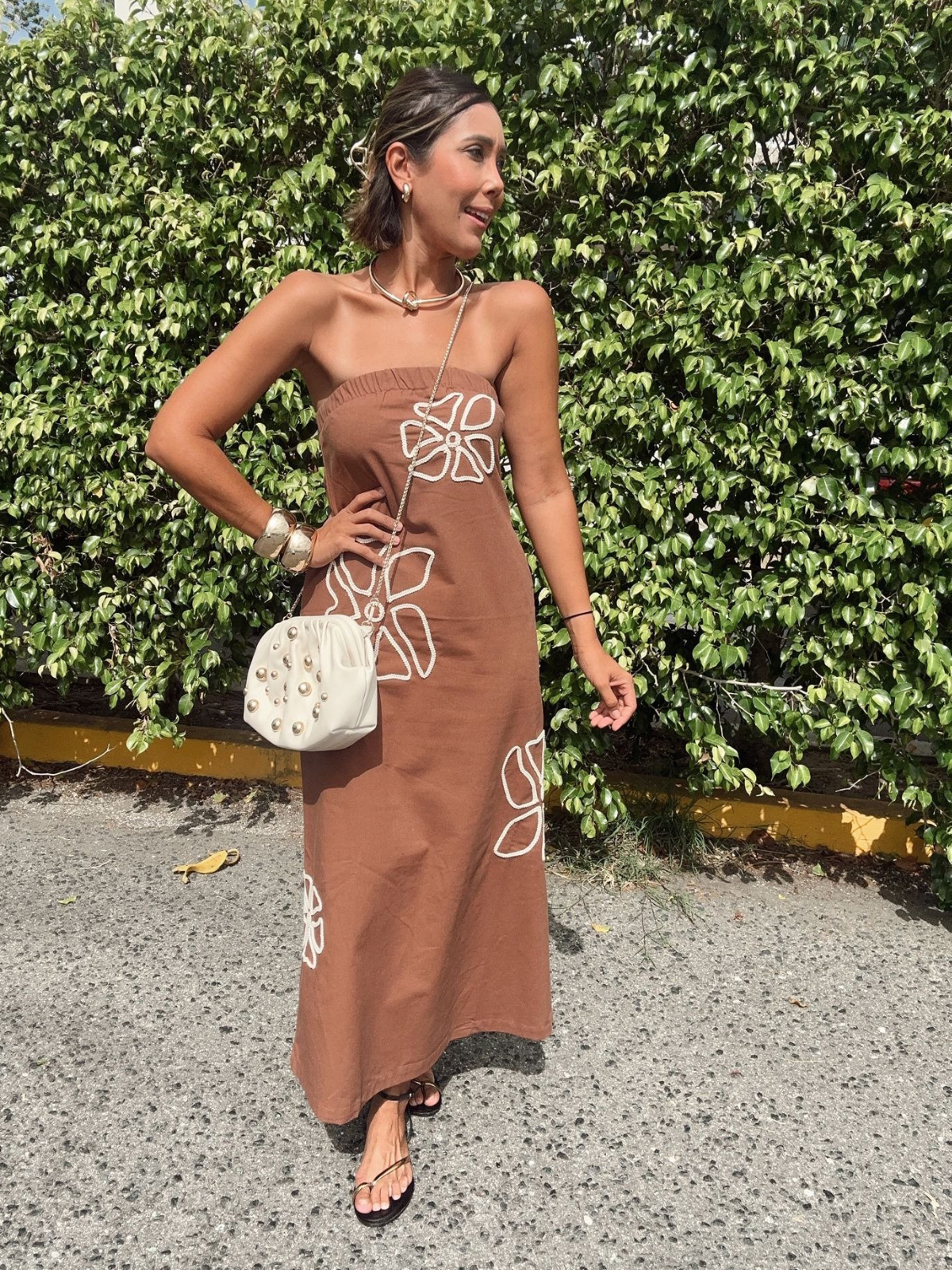 Serafina Embroidered Midi Dress