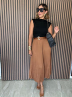 The Walk With Me Midi Pleated Skirt