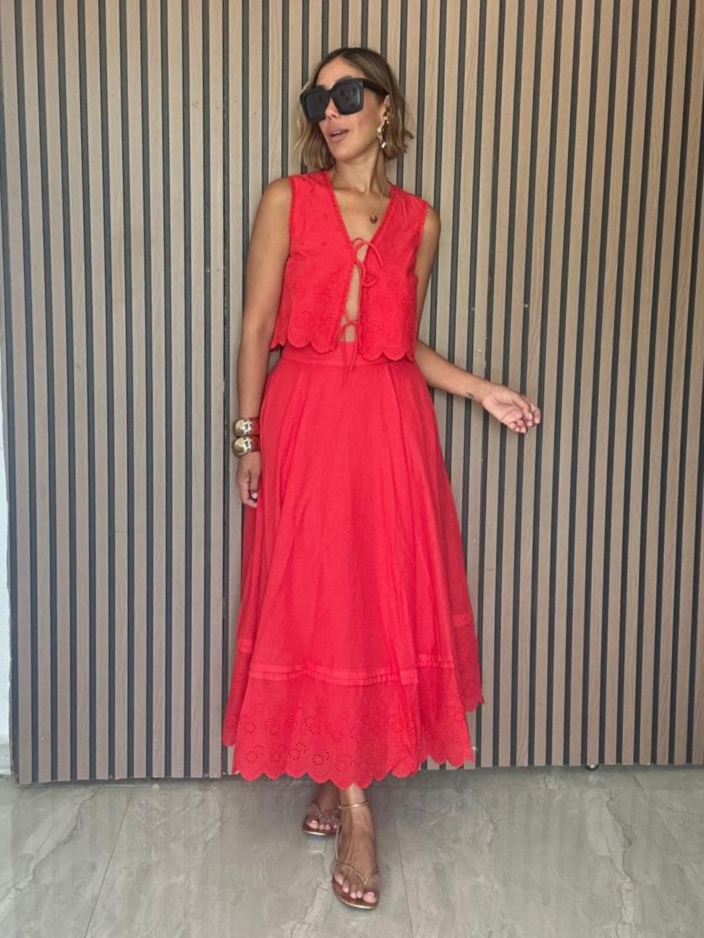 Amor Mio Eyelet Top and Skirt Seto