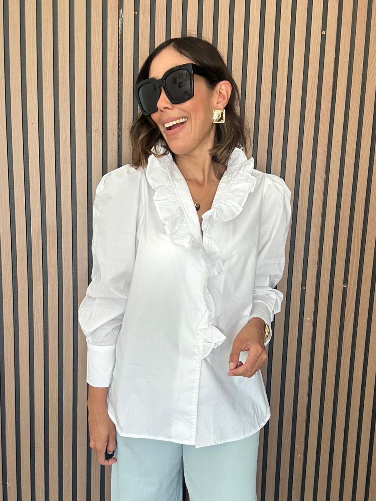 Mirela Ruffle Long Sleeve Top
