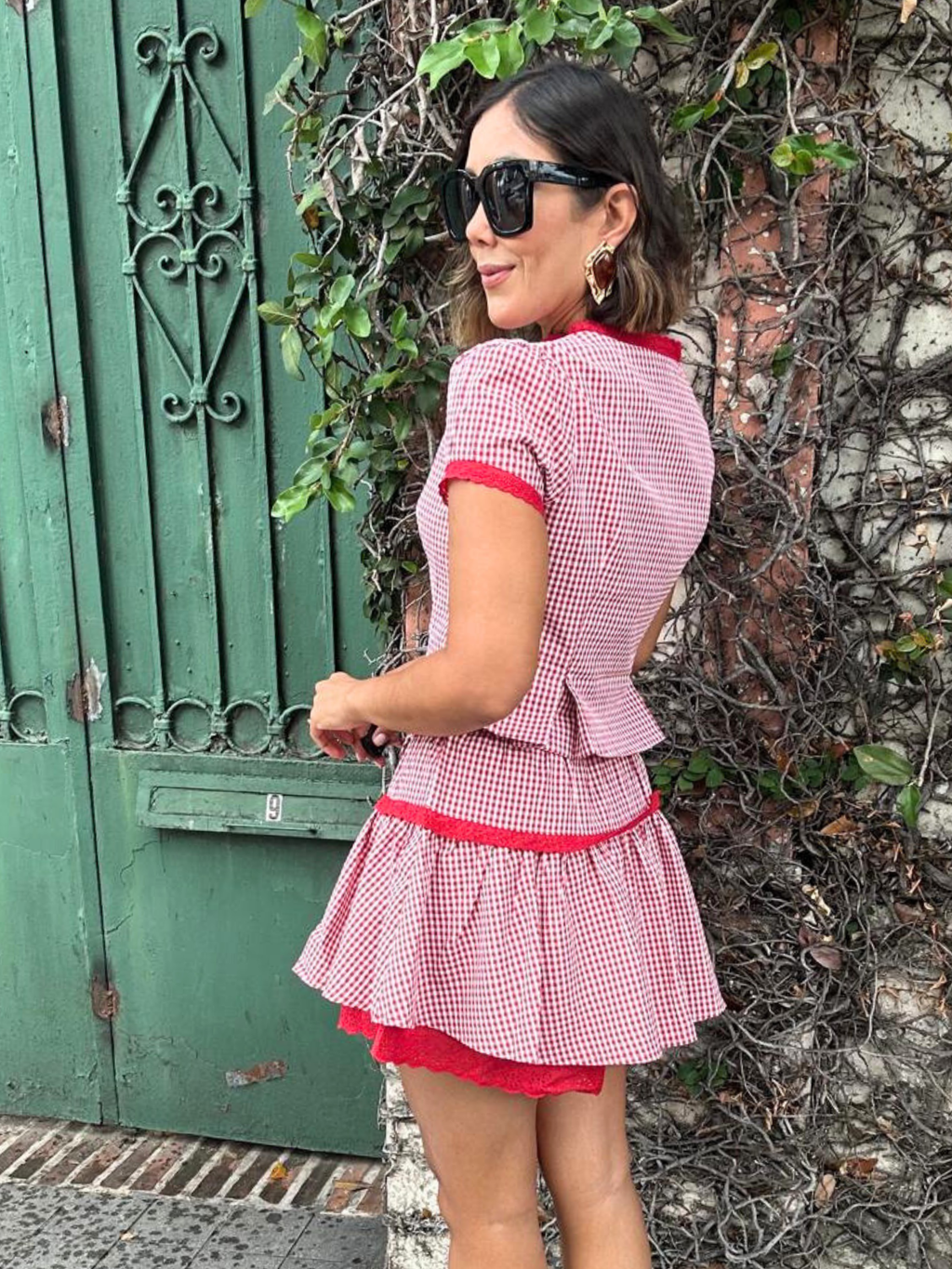Lola Gingham Crop Top & Skirt Set