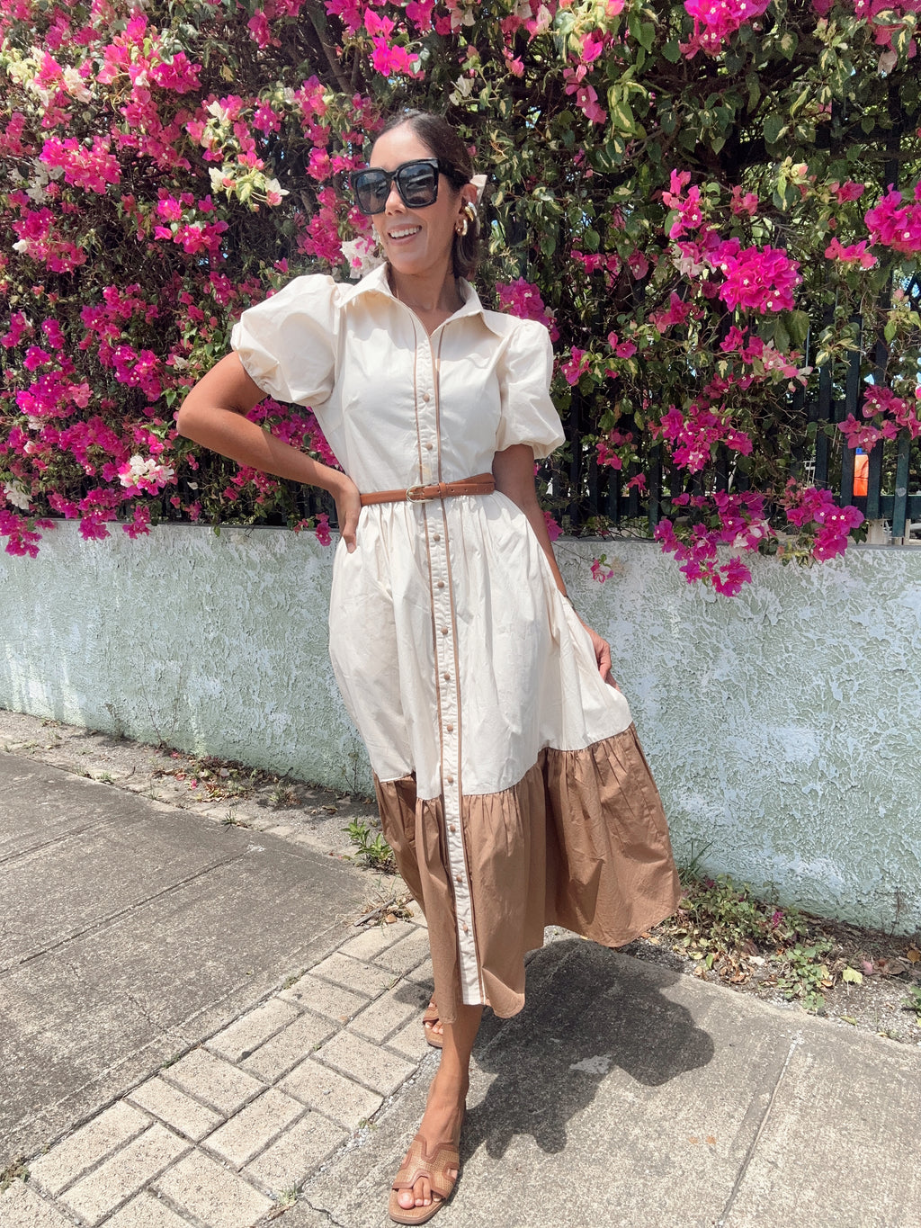 Coffee & Cream Midi Dress