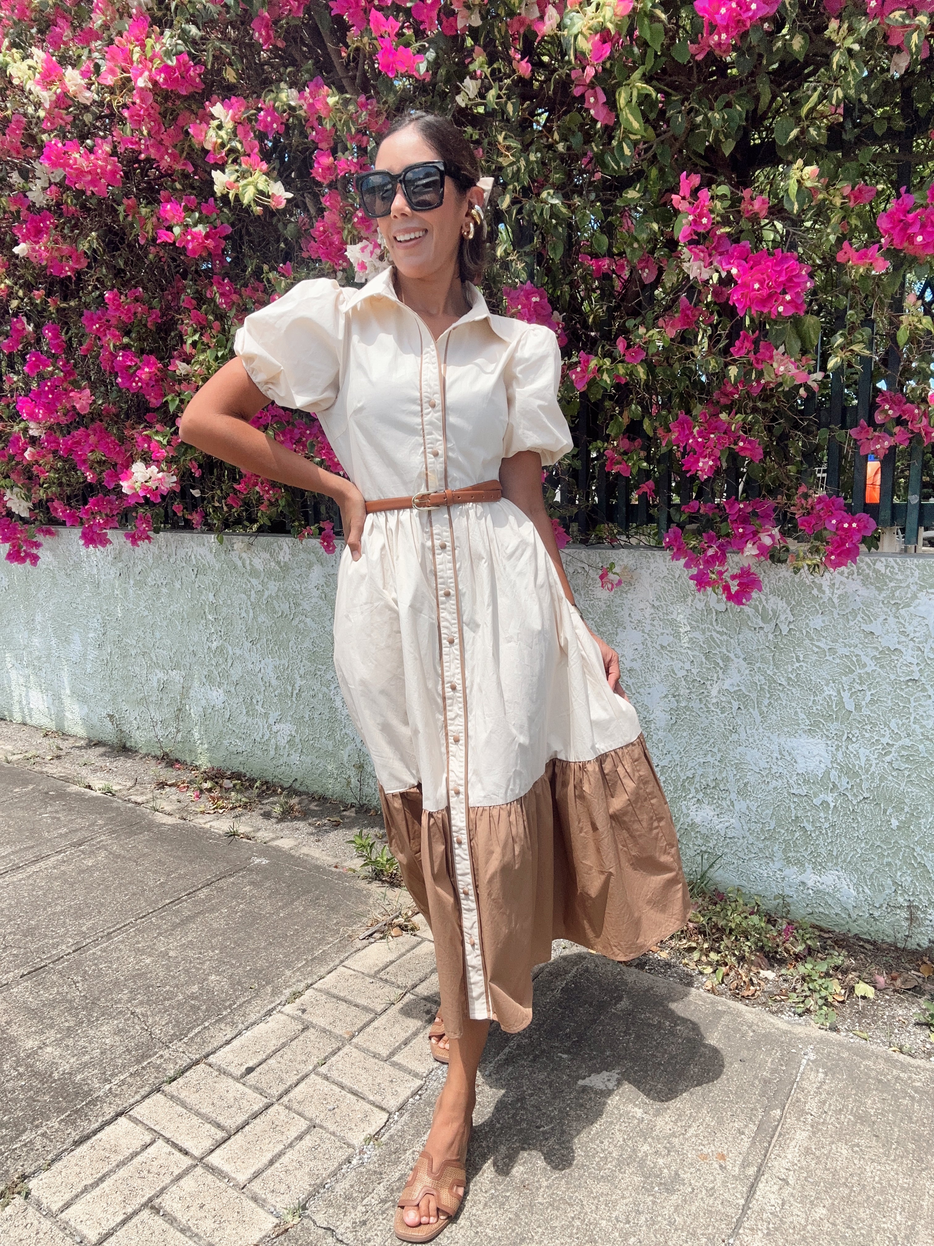 Coffee & Cream Midi Dress