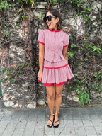 Lola Gingham Crop Top & Skirt Set
