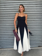 Shadow & Silk Midi Dress