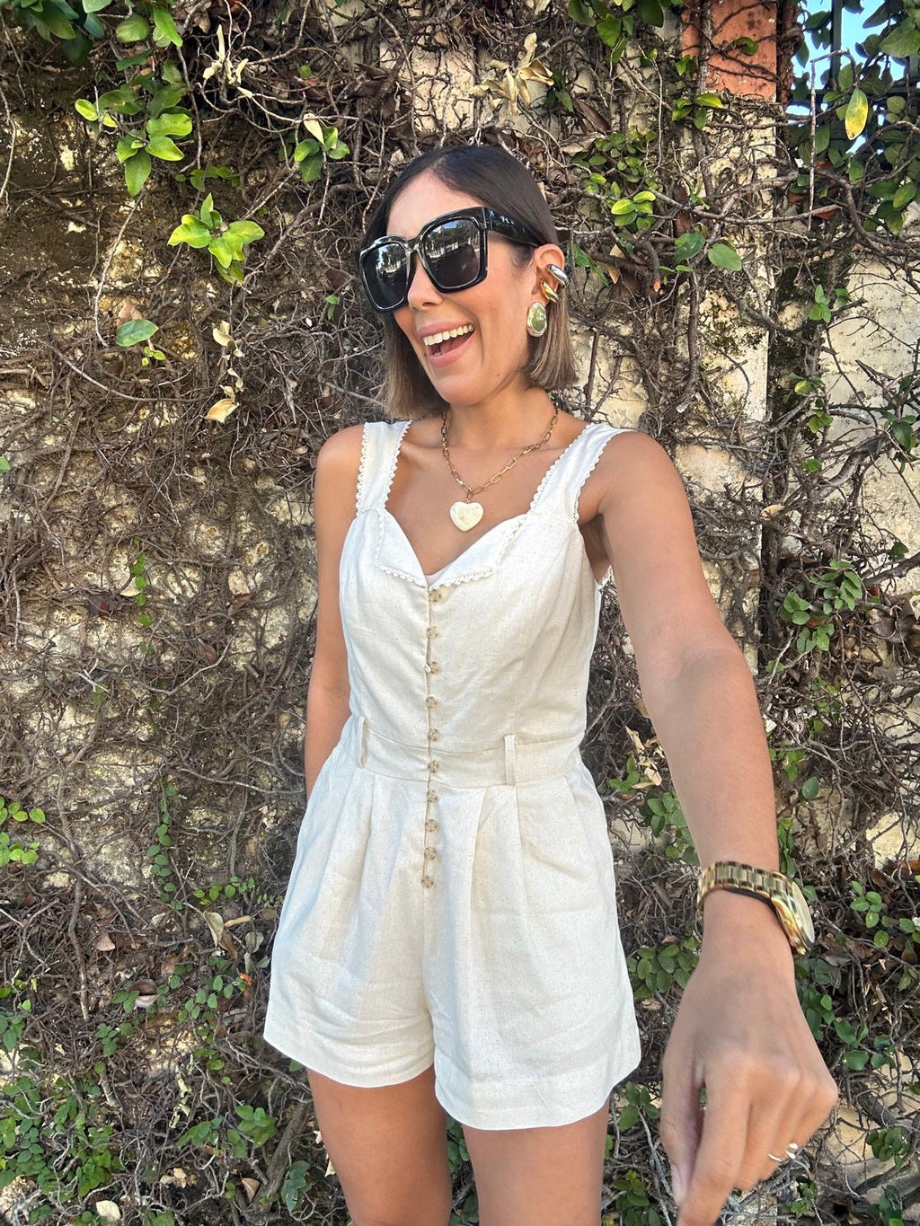 Heaven Sent Lace Trim Foldover Romper