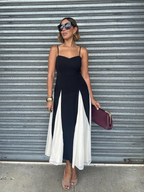 Shadow & Silk Midi Dress