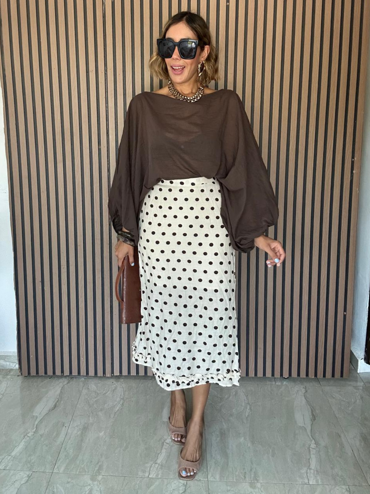 The Dot Situation Midi Skirt