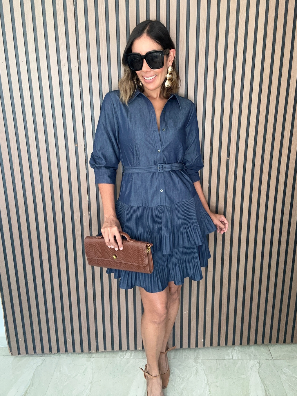 Refined & Ready Collared Denim Mini Dress