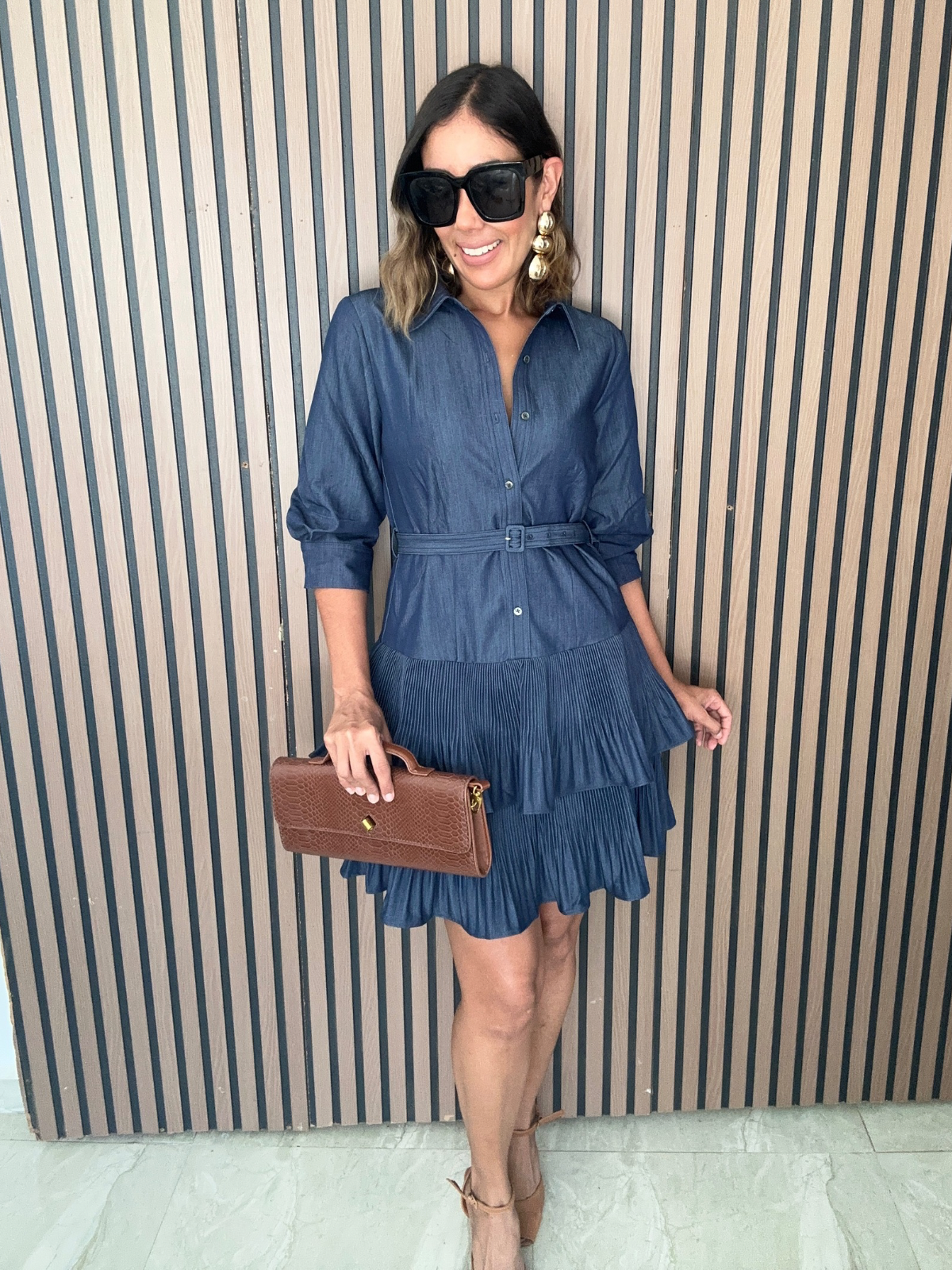 Refined & Ready Collared Denim Mini Dress