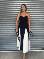 Shadow & Silk Midi Dress