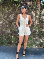 Heaven Sent Lace Trim Foldover Romper