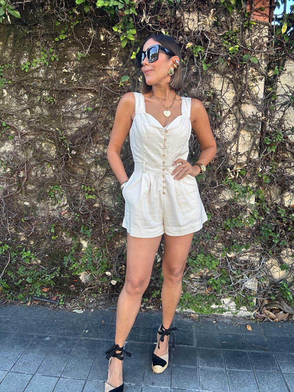 Heaven Sent Lace Trim Foldover Romper