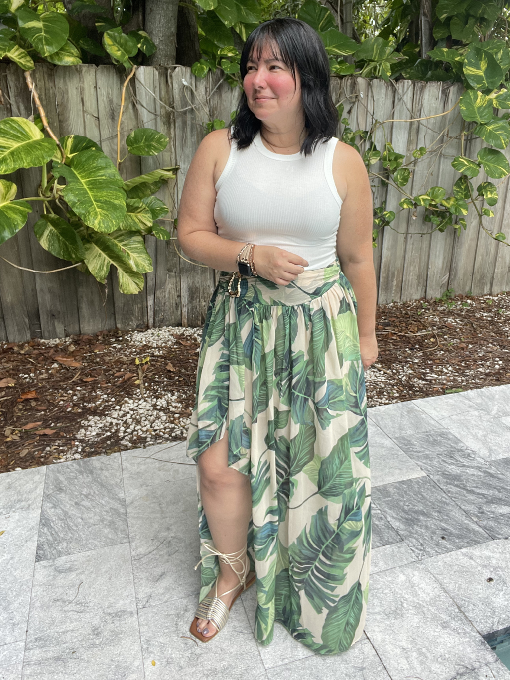 Tropic Sway High-Low Skirt