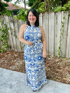 Nancy Open Cross Back Maxi Dress