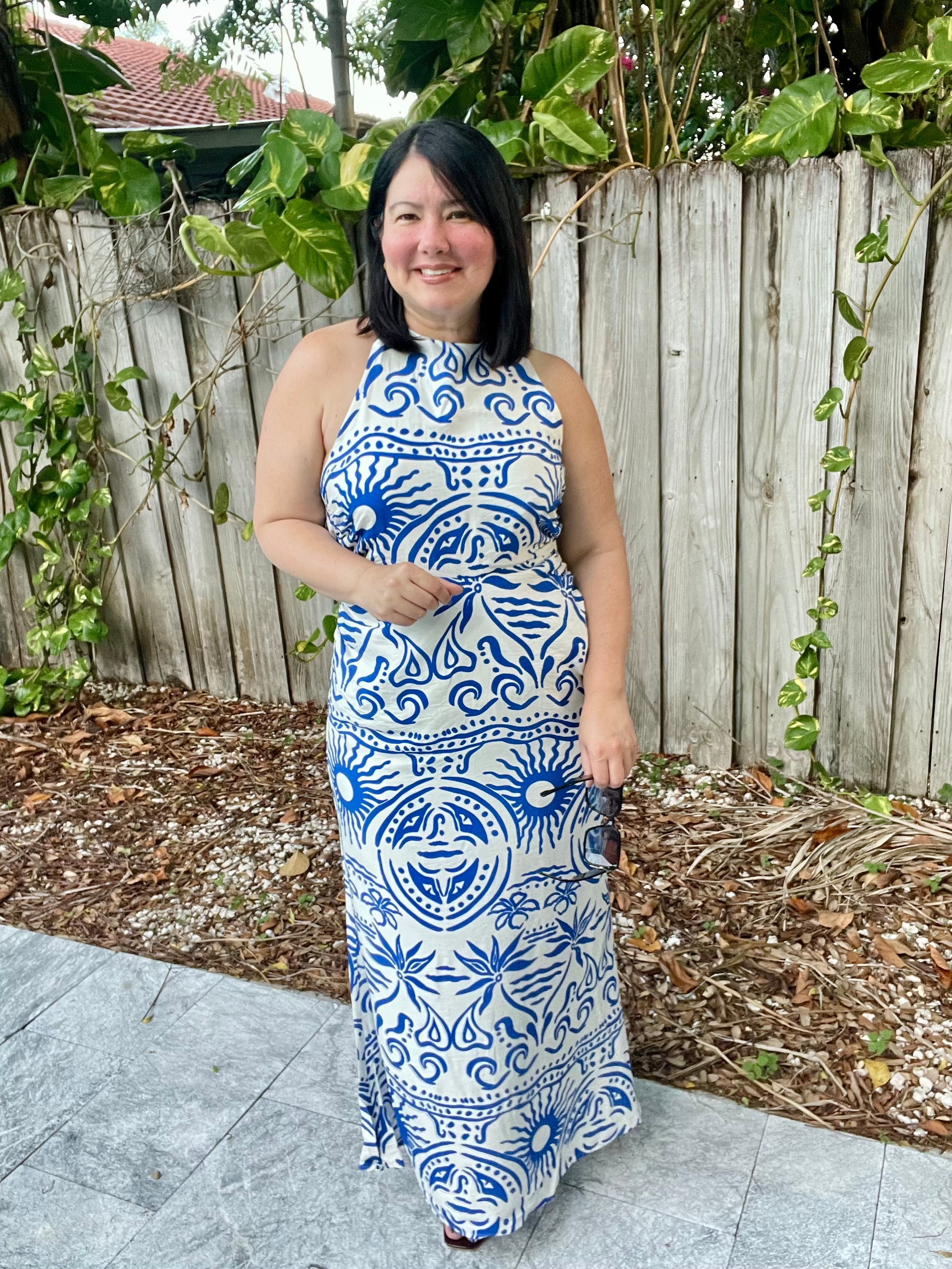 Nancy Open Cross Back Maxi Dress