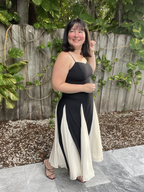 Shadow & Silk Midi Dress