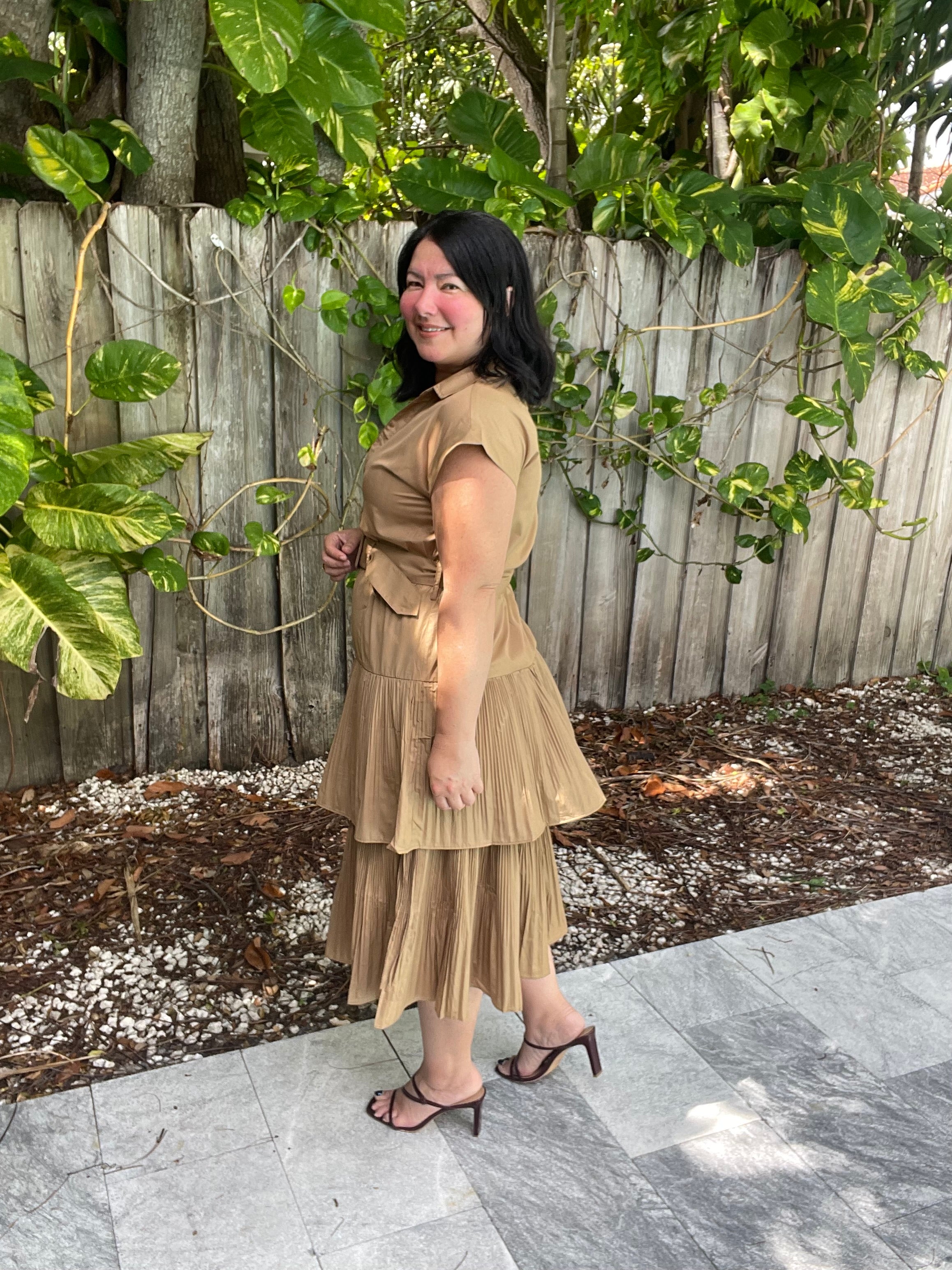 The Intentional Style Midi Dress W/buckle Belt