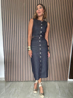 The Indigo Blue Hour Denim Vest and Skirt Set