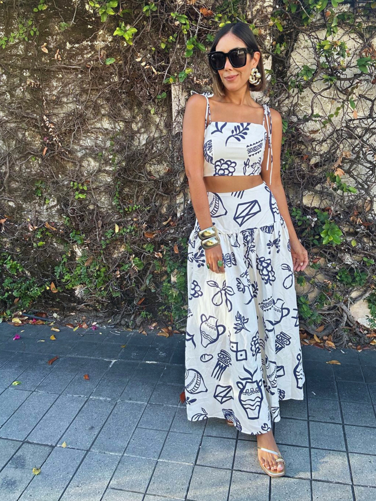 Sunlit Moments Crop Top and Skirt Set