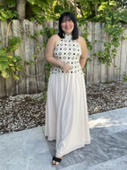 Katiria Contrast Crochet Maxi Dress