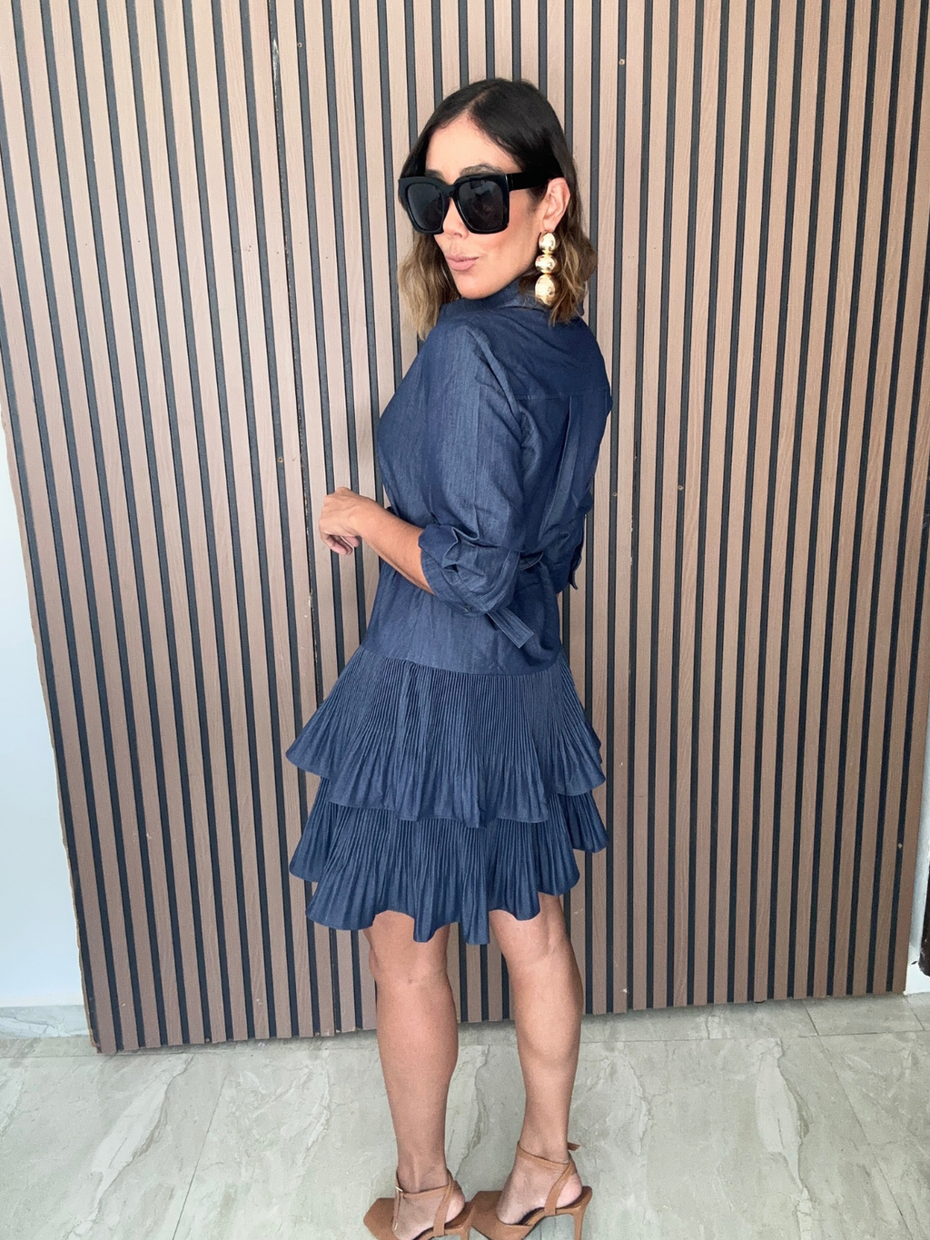 Refined & Ready Collared Denim Mini Dress