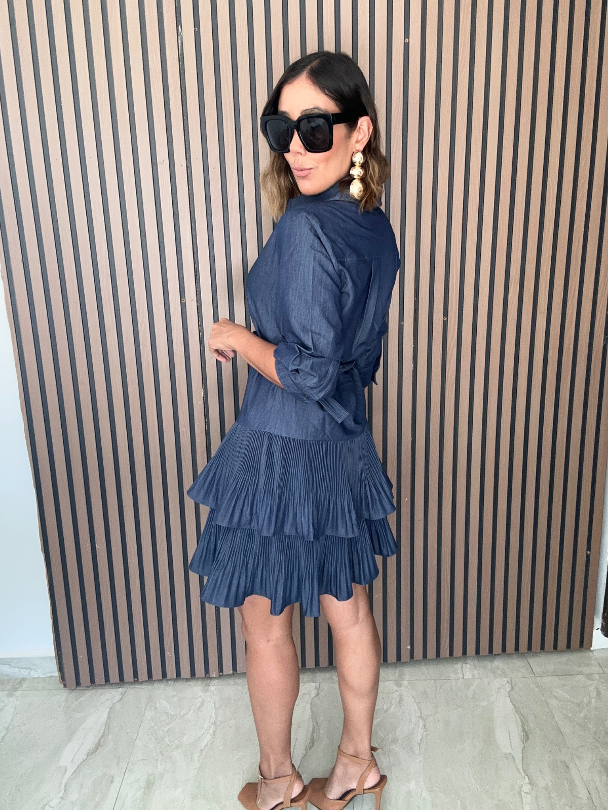 Refined & Ready Collared Denim Mini Dress