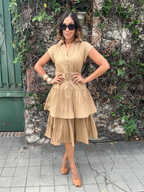 The Intentional Style Midi Dress W/buckle Belt