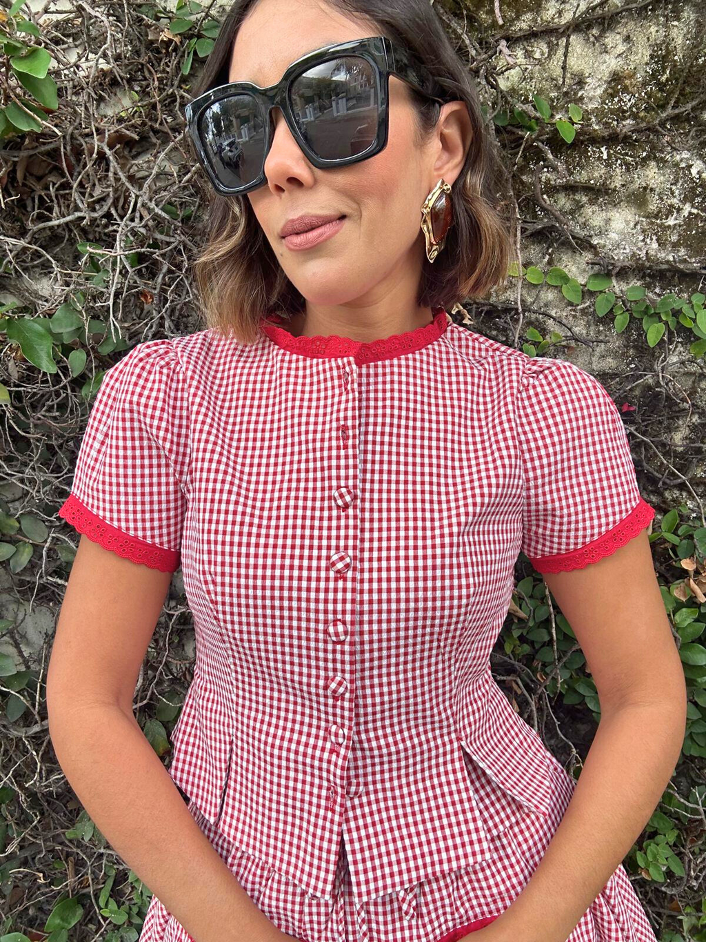 Lola Gingham Crop Top & Skirt Set