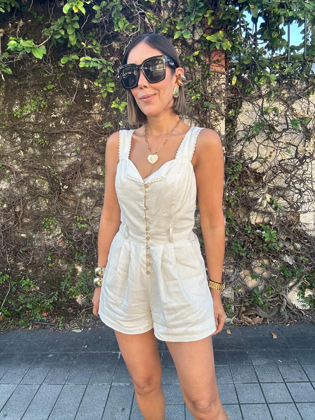 Heaven Sent Lace Trim Foldover Romper