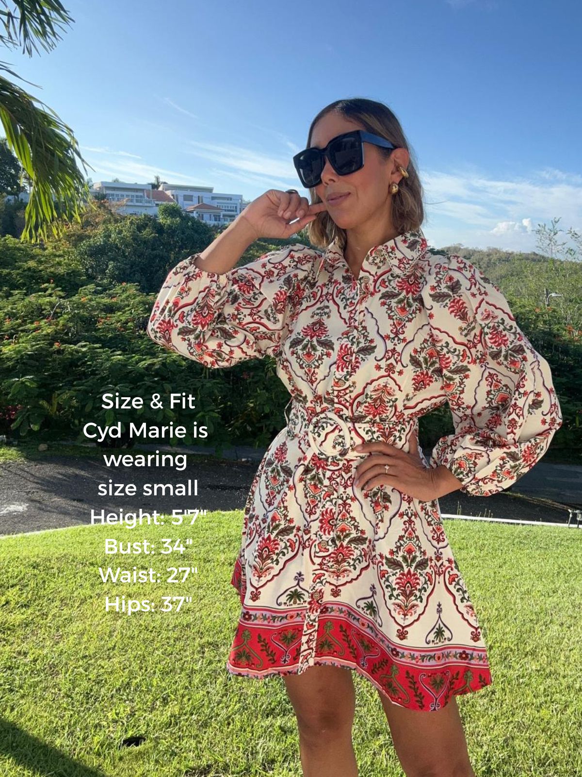 Celia Belted Paisley Mini Dress