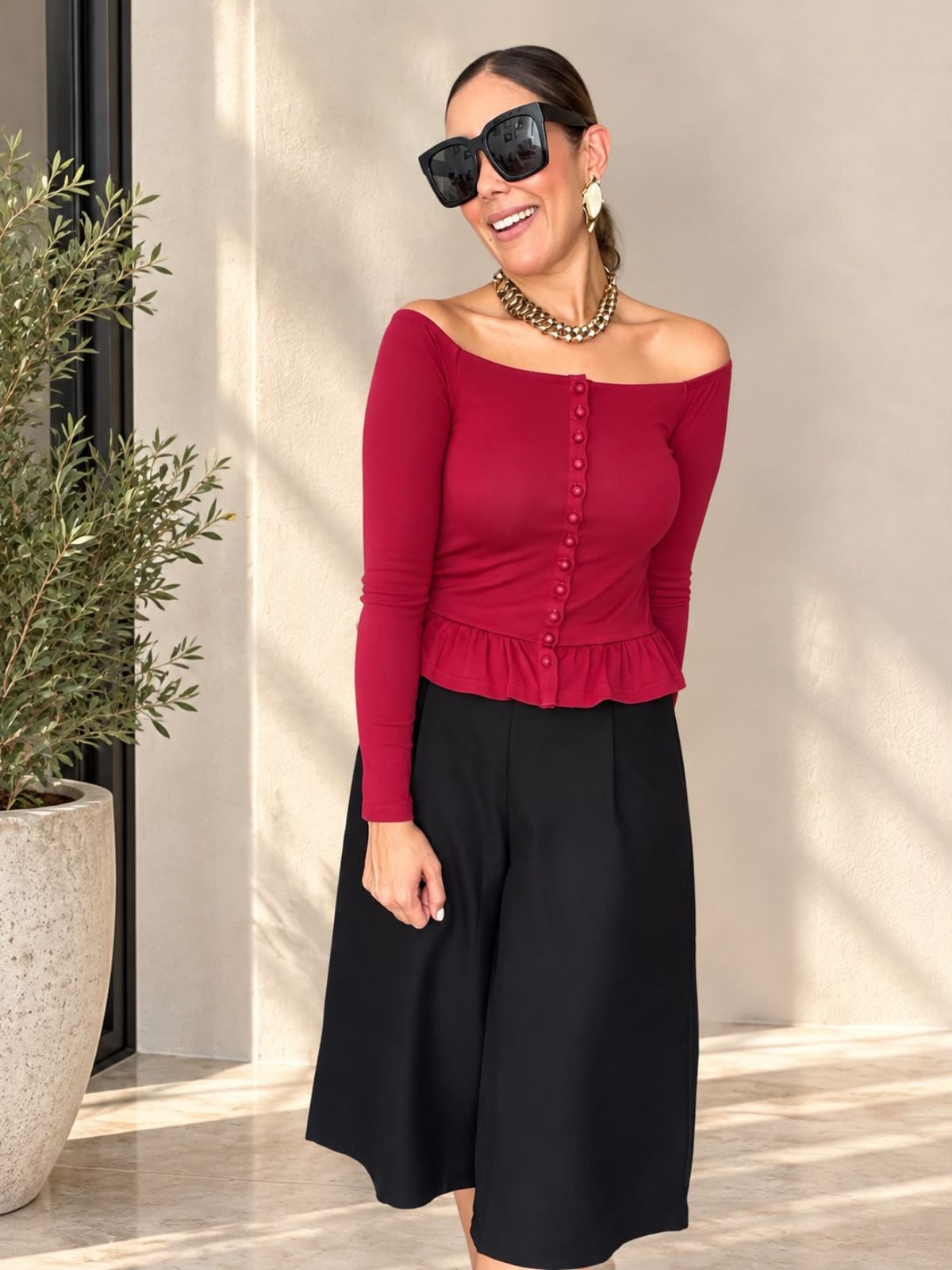 Kairy Off-Shoulder Peplum Top